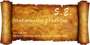 Stefanovics Eliána névjegykártya